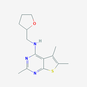 molecular formula C14H19N3OS B482072 N-(tetrahydro-2-furanylmethyl)-N-(2,5,6-trimethylthieno[2,3-d]pyrimidin-4-yl)amine CAS No. 796888-16-9