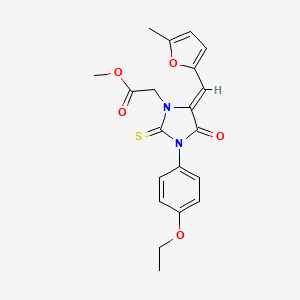 molecular formula C20H20N2O5S B4820722 methyl {(5Z)-3-(4-ethoxyphenyl)-5-[(5-methylfuran-2-yl)methylidene]-4-oxo-2-thioxoimidazolidin-1-yl}acetate 