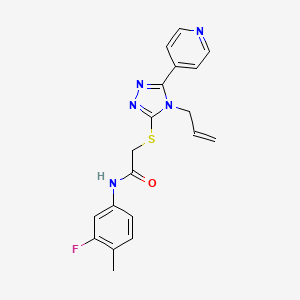 molecular formula C19H18FN5OS B4820821 N-(3-fluoro-4-methylphenyl)-2-{[4-(prop-2-en-1-yl)-5-(pyridin-4-yl)-4H-1,2,4-triazol-3-yl]sulfanyl}acetamide 