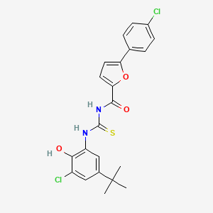 molecular formula C22H20Cl2N2O3S B4820947 N-[(5-tert-butyl-3-chloro-2-hydroxyphenyl)carbamothioyl]-5-(4-chlorophenyl)furan-2-carboxamide 