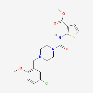 molecular formula C19H22ClN3O4S B4820970 METHYL 2-({[4-(5-CHLORO-2-METHOXYBENZYL)PIPERAZINO]CARBONYL}AMINO)-3-THIOPHENECARBOXYLATE 