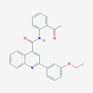 molecular formula C26H22N2O3 B4821039 N-(2-acetylphenyl)-2-(3-ethoxyphenyl)quinoline-4-carboxamide 