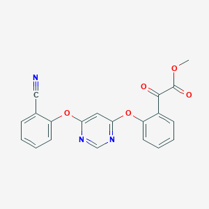 molecular formula C20H13N3O5 B048211 Methyl 2-(2-((6-(2-cyanophenoxy)pyrimidin-4-yl)oxy)phenyl)-2-oxoacetate CAS No. 143130-93-2