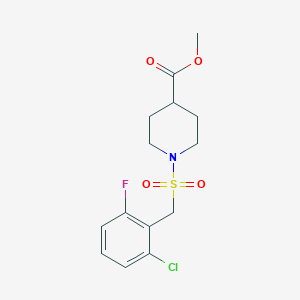 molecular formula C14H17ClFNO4S B4821246 METHYL 1-[(2-CHLORO-6-FLUOROPHENYL)METHANESULFONYL]PIPERIDINE-4-CARBOXYLATE 