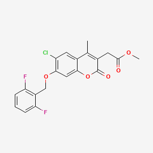 molecular formula C20H15ClF2O5 B4821247 METHYL 2-{6-CHLORO-7-[(2,6-DIFLUOROPHENYL)METHOXY]-4-METHYL-2-OXO-2H-CHROMEN-3-YL}ACETATE 
