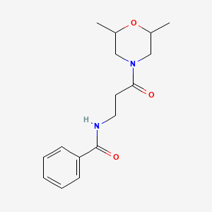 molecular formula C16H22N2O3 B4821261 N-[3-(2,6-dimethylmorpholin-4-yl)-3-oxopropyl]benzamide 