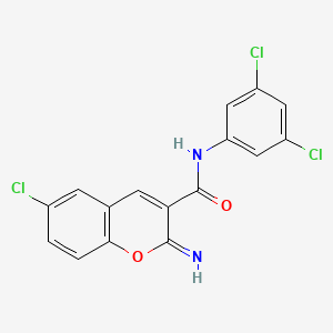 molecular formula C16H9Cl3N2O2 B4821433 6-chloro-N-(3,5-dichlorophenyl)-2-imino-2H-chromene-3-carboxamide 