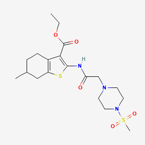 molecular formula C19H29N3O5S2 B4821436 Ethyl 6-methyl-2-({[4-(methylsulfonyl)piperazin-1-yl]acetyl}amino)-4,5,6,7-tetrahydro-1-benzothiophene-3-carboxylate 