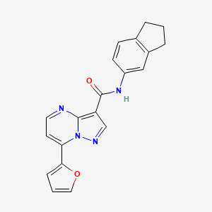 molecular formula C20H16N4O2 B4821600 N~3~-(2,3-DIHYDRO-1H-INDEN-5-YL)-7-(2-FURYL)PYRAZOLO[1,5-A]PYRIMIDINE-3-CARBOXAMIDE 