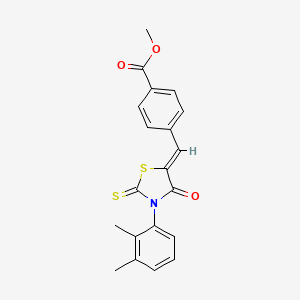molecular formula C20H17NO3S2 B4821616 METHYL 4-{[(5Z)-3-(2,3-DIMETHYLPHENYL)-4-OXO-2-SULFANYLIDENE-1,3-THIAZOLIDIN-5-YLIDENE]METHYL}BENZOATE 