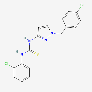 molecular formula C17H14Cl2N4S B4821800 N-[1-(4-chlorobenzyl)-1H-pyrazol-3-yl]-N'-(2-chlorophenyl)thiourea 