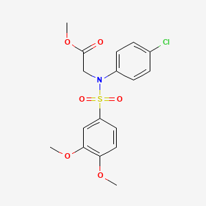 molecular formula C17H18ClNO6S B4821848 methyl 2-(4-chloro-N-(3,4-dimethoxyphenyl)sulfonylanilino)acetate 