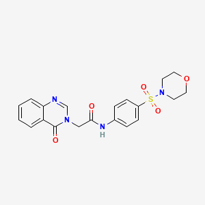 molecular formula C20H20N4O5S B4821879 N-[4-(morpholin-4-ylsulfonyl)phenyl]-2-(4-oxoquinazolin-3(4H)-yl)acetamide 