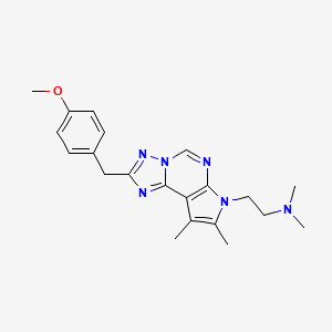 molecular formula C21H26N6O B4821917 N-{2-[2-(4-METHOXYBENZYL)-8,9-DIMETHYL-7H-PYRROLO[3,2-E][1,2,4]TRIAZOLO[1,5-C]PYRIMIDIN-7-YL]ETHYL}-N,N-DIMETHYLAMINE 