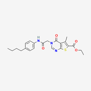 molecular formula C22H25N3O4S B4822011 Ethyl 3-[2-(4-butylanilino)-2-oxoethyl]-5-methyl-4-oxothieno[2,3-d]pyrimidine-6-carboxylate 
