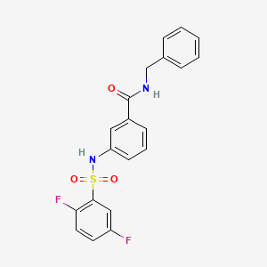 molecular formula C20H16F2N2O3S B4822090 N-benzyl-3-{[(2,5-difluorophenyl)sulfonyl]amino}benzamide 
