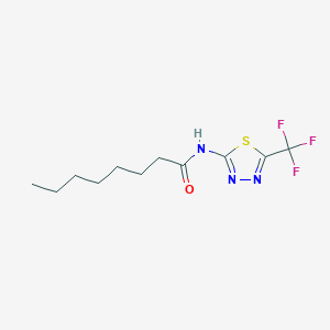 molecular formula C11H16F3N3OS B4822181 N-[5-(trifluoromethyl)-1,3,4-thiadiazol-2-yl]octanamide 