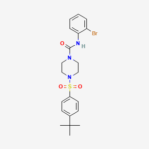 molecular formula C21H26BrN3O3S B4822269 N-(2-bromophenyl)-4-[(4-tert-butylphenyl)sulfonyl]-1-piperazinecarboxamide 