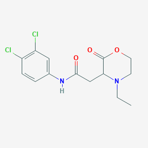 molecular formula C14H16Cl2N2O3 B4822275 N-(3,4-dichlorophenyl)-2-(4-ethyl-2-oxomorpholin-3-yl)acetamide 