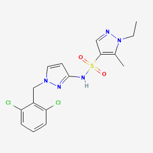 molecular formula C16H17Cl2N5O2S B4822343 N~4~-[1-(2,6-DICHLOROBENZYL)-1H-PYRAZOL-3-YL]-1-ETHYL-5-METHYL-1H-PYRAZOLE-4-SULFONAMIDE 