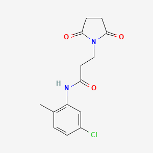 molecular formula C14H15ClN2O3 B4822413 N-(5-chloro-2-methylphenyl)-3-(2,5-dioxopyrrolidin-1-yl)propanamide 