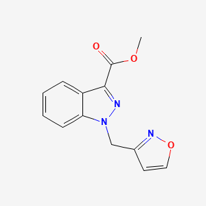 molecular formula C13H11N3O3 B4822606 METHYL 1-[(1,2-OXAZOL-3-YL)METHYL]-1H-INDAZOLE-3-CARBOXYLATE 