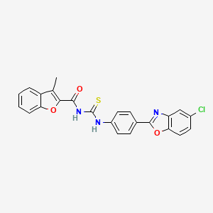 molecular formula C24H16ClN3O3S B4822697 N-{[4-(5-chloro-1,3-benzoxazol-2-yl)phenyl]carbamothioyl}-3-methyl-1-benzofuran-2-carboxamide 