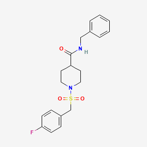 molecular formula C20H23FN2O3S B4822765 N-BENZYL-1-[(4-FLUOROPHENYL)METHANESULFONYL]PIPERIDINE-4-CARBOXAMIDE 