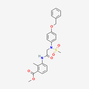 molecular formula C25H26N2O6S B4823053 methyl 3-{[N-[4-(benzyloxy)phenyl]-N-(methylsulfonyl)glycyl]amino}-2-methylbenzoate 