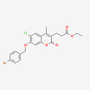 molecular formula C22H20BrClO5 B4823135 ethyl 3-{7-[(4-bromobenzyl)oxy]-6-chloro-4-methyl-2-oxo-2H-chromen-3-yl}propanoate 