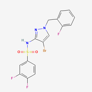 molecular formula C16H11BrF3N3O2S B4823211 N-[4-bromo-1-(2-fluorobenzyl)-1H-pyrazol-3-yl]-3,4-difluorobenzenesulfonamide 