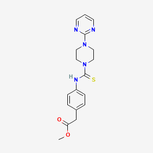 molecular formula C18H21N5O2S B4823226 Methyl [4-({[4-(pyrimidin-2-yl)piperazin-1-yl]carbonothioyl}amino)phenyl]acetate 