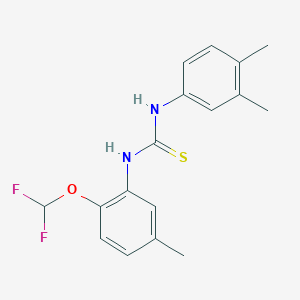 molecular formula C17H18F2N2OS B4823433 N-[2-(difluoromethoxy)-5-methylphenyl]-N'-(3,4-dimethylphenyl)thiourea 