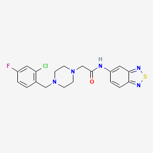 molecular formula C19H19ClFN5OS B4823474 N-(2,1,3-BENZOTHIADIAZOL-5-YL)-2-[4-(2-CHLORO-4-FLUOROBENZYL)-1-PIPERAZINYL]ACETAMIDE 