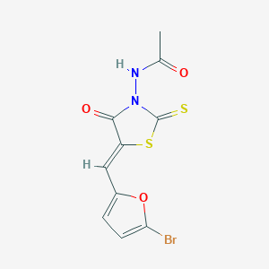 molecular formula C10H7BrN2O3S2 B4823516 N-{5-[(5-bromo-2-furyl)methylene]-4-oxo-2-thioxo-1,3-thiazolidin-3-yl}acetamide 
