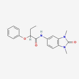 molecular formula C19H21N3O3 B4823539 N-(1,3-dimethyl-2-oxo-2,3-dihydro-1H-benzimidazol-5-yl)-2-phenoxybutanamide 