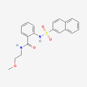 molecular formula C20H20N2O4S B4823558 N-(2-methoxyethyl)-2-[(2-naphthylsulfonyl)amino]benzamide 