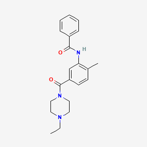 molecular formula C21H25N3O2 B4823560 N-{5-[(4-ethylpiperazin-1-yl)carbonyl]-2-methylphenyl}benzamide 