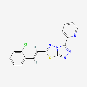 molecular formula C16H10ClN5S B4823716 6-[(E)-2-(2-CHLOROPHENYL)-1-ETHENYL]-3-(2-PYRIDYL)[1,2,4]TRIAZOLO[3,4-B][1,3,4]THIADIAZOLE 