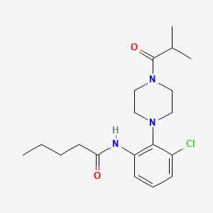 molecular formula C19H28ClN3O2 B4823764 N-[3-chloro-2-(4-isobutyryl-1-piperazinyl)phenyl]pentanamide 