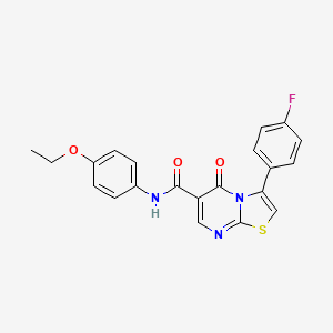 molecular formula C21H16FN3O3S B4823860 N-(4-ethoxyphenyl)-3-(4-fluorophenyl)-5-oxo-5H-[1,3]thiazolo[3,2-a]pyrimidine-6-carboxamide 