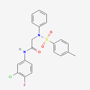 molecular formula C21H18ClFN2O3S B4823862 N-(3-chloro-4-fluorophenyl)-N~2~-[(4-methylphenyl)sulfonyl]-N~2~-phenylglycinamide 