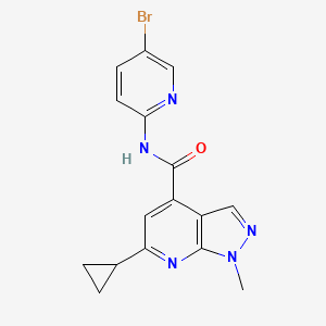 molecular formula C16H14BrN5O B4823882 N-(5-BROMO-2-PYRIDYL)-6-CYCLOPROPYL-1-METHYL-1H-PYRAZOLO[3,4-B]PYRIDINE-4-CARBOXAMIDE 