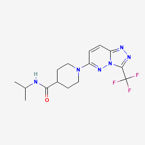molecular formula C15H19F3N6O B4823909 N-(propan-2-yl)-1-[3-(trifluoromethyl)-[1,2,4]triazolo[4,3-b]pyridazin-6-yl]piperidine-4-carboxamide 