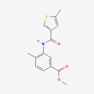 molecular formula C15H15NO3S B4823923 methyl 4-methyl-3-{[(5-methyl-3-thienyl)carbonyl]amino}benzoate 