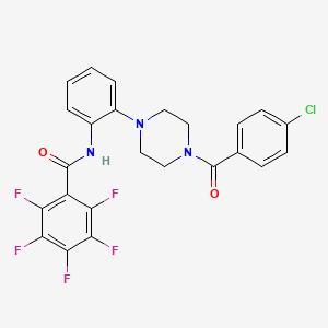 molecular formula C24H17ClF5N3O2 B4824131 N-{2-[4-(4-chlorobenzoyl)-1-piperazinyl]phenyl}-2,3,4,5,6-pentafluorobenzamide 