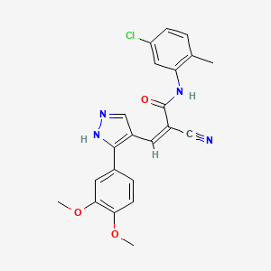 molecular formula C22H19ClN4O3 B4824136 N-(5-chloro-2-methylphenyl)-2-cyano-3-[3-(3,4-dimethoxyphenyl)-1H-pyrazol-4-yl]acrylamide 