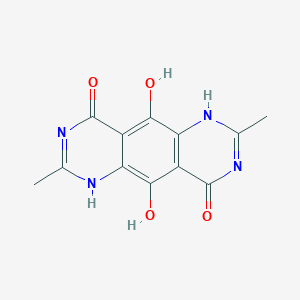 molecular formula C12H10N4O4 B048243 5,10-Dihydroxy-2,7-dimethylpyrimido[4,5-g]quinazoline-4,9(1H,6H)-dione CAS No. 115705-62-9