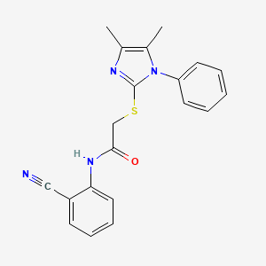 molecular formula C20H18N4OS B4824308 N-(2-cyanophenyl)-2-[(4,5-dimethyl-1-phenyl-1H-imidazol-2-yl)sulfanyl]acetamide 