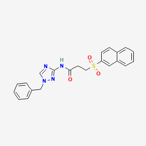 molecular formula C22H20N4O3S B4824348 N~1~-(1-BENZYL-1H-1,2,4-TRIAZOL-3-YL)-3-(2-NAPHTHYLSULFONYL)PROPANAMIDE 